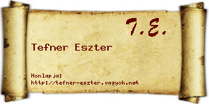 Tefner Eszter névjegykártya