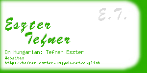 eszter tefner business card